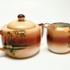 Japońska cukiernica i mlecznik z porcelany