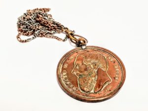 Pamiątkowy medal z królem Belgów Leopoldem II, 1875 r.