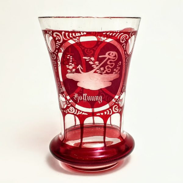 Szklanka dewocyjna, Biedermeier, Bohemia, XIX w.