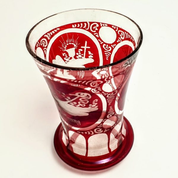 Szklanka dewocyjna, Biedermeier, Bohemia, XIX w. - obrazek 4