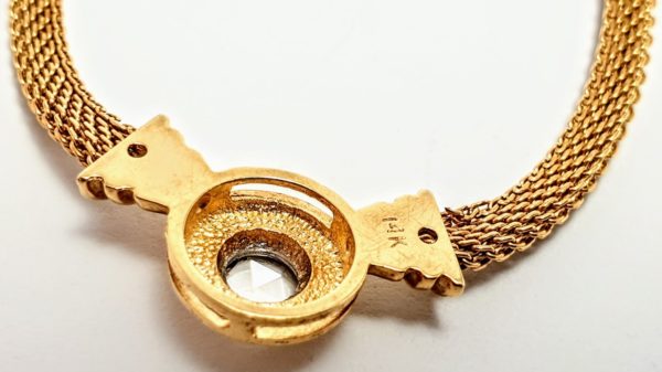 Złota kolia z brylantem, złoto 14k, Włochy. - obrazek 8