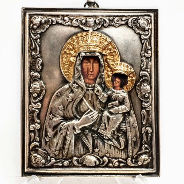 Ikona w srebrze Matka Boska Częstochowska