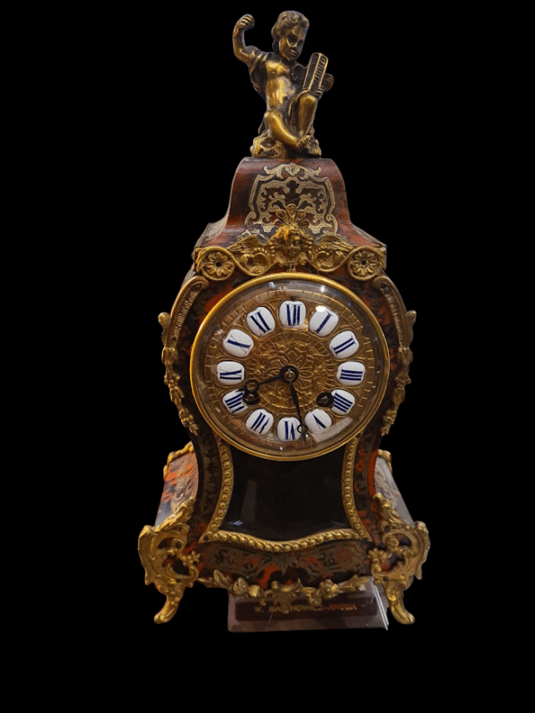 Zegar kominkowy w stylu Boulle XIX w. Francja