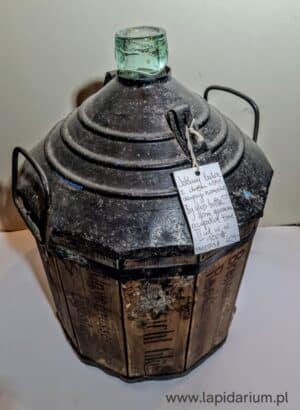 Szklany balon na naftę Wehrmacht z okresu II wojny światowej, III Rzesza, zielonkawe szkło