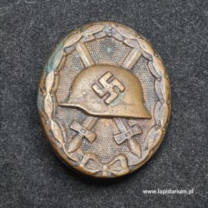 Oryginalna brązowa Odznaka za Rany III Rzesza z II wojny światowej, widok awersu.