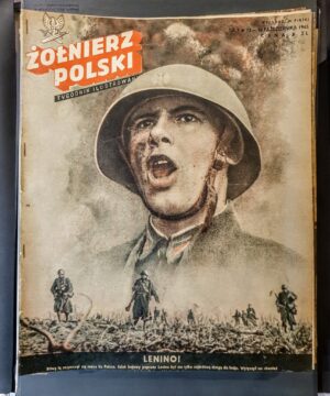 Oryginalna okładka lub strona czasopisma 'Żołnierz Polski' z 1948 roku, powojenne pismo kolekcjonerskie