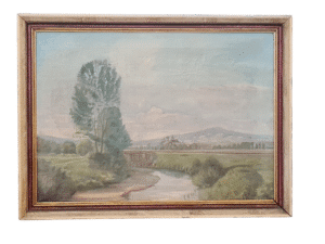 Obraz olejny Sobótka około 1960 roku polska sztuka ludowa noc Kupały