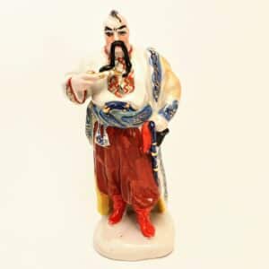 Porcelanowa figurka Taras Bulba z fajką, ręcznie malowana, ZSRR Połonne, lata 50-70, wys. 22 cm