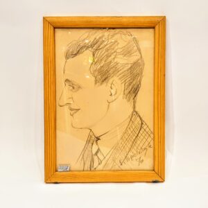 Portret ołówkiem z 1956 roku autorstwa warszawskiego plastyka staromiejskiego, sygnowany Popielarczyk
