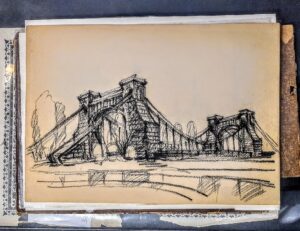 Rysunek artystyczny wykonany węglem na papierze o formacie A3, praca kolekcjonerska