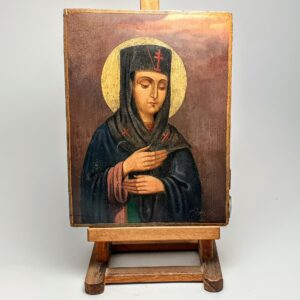 Rzadka rosyjska ikona prawosławna z wizerunkiem Świętej Praskowii (Paraskevy) na drewnie