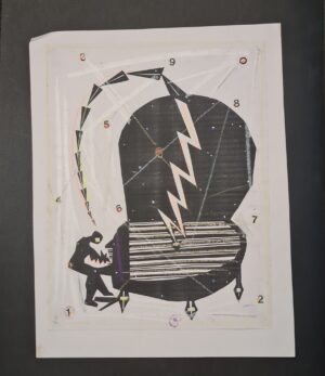 Grafika Świątkowskiego 'Pianista', technika mieszana rysunek-grafika, XX wiek, format A3