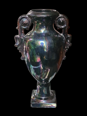 Dekoracyjna waza ceramiczna z okresu PRL, produkcji Spółdzielni Rzemieślniczej Reflex w Warszawie