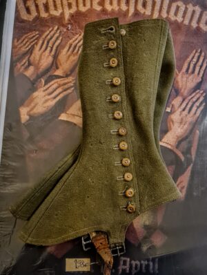 XIX-wieczne wojskowe getry z Francji, antyk kolekcjonerski