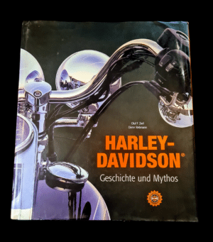 Duży album Harley-Davidson 1998 w języku niemieckim, twarda okładka, motocykl na zdjęciu